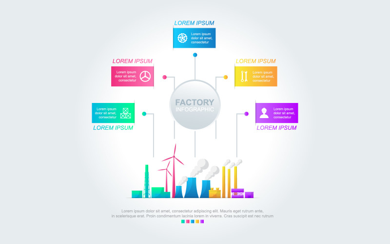 Factory Analytic Data Infographic Elements