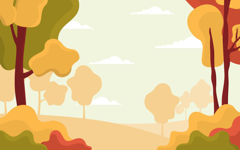 Download Иллюстрация "Golden Yellow Panoramic - Illustration" / Golden Yellow Panoramic - Illustration - Иллюстрация на тему графика autumn,fall,season,tree,golden,yellow,nature,panoramic,landscape,illustration,vector,background,scene,garden,environment,bright,forest,park,city,art