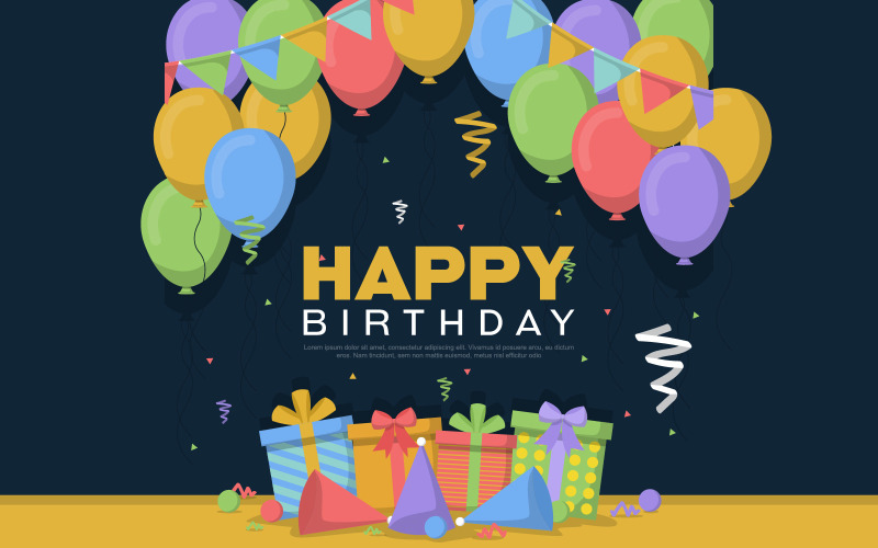 Download Background "Greeting Card Party Background" / Greeting Card Party Background - Background на тему графика happy,birthday,celebration,party,balloon,gift,banner,greeting,card,vector,illustration,background,confetti,celebrate,anniversary,design,congratulation,decoration,falling,type