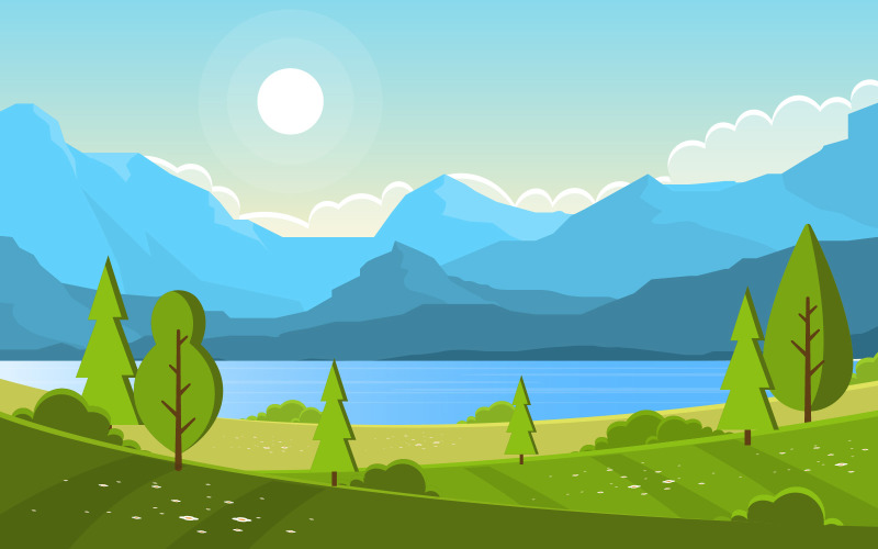 Lake Green Nature - ilustracja