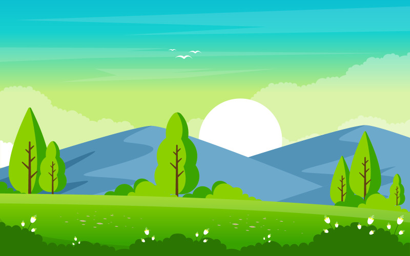 Nature verte de montagne - illustration
