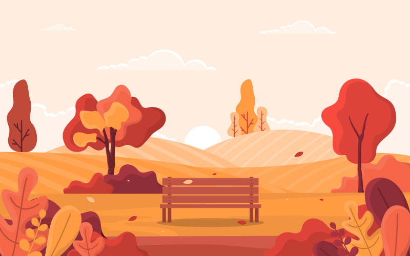 Podzimní zlatý strom - ilustrace