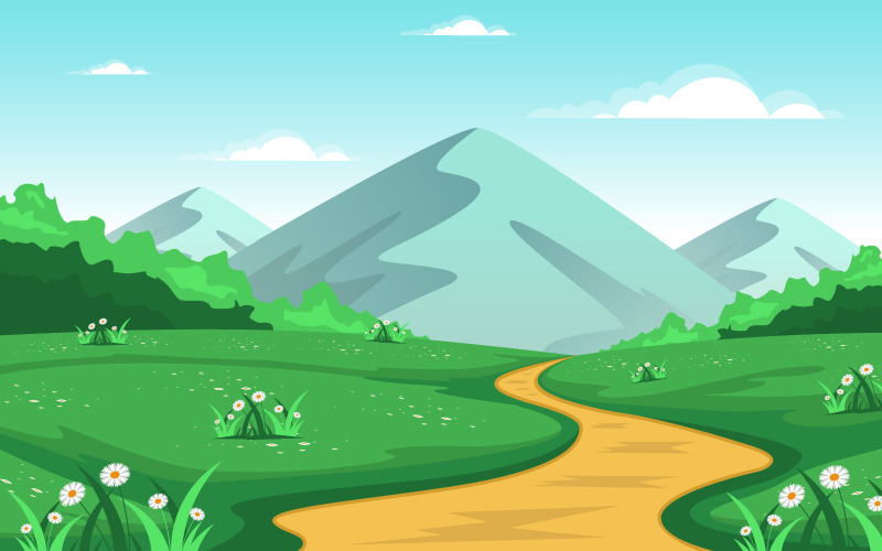 Summer Mountain Land - Ilustração