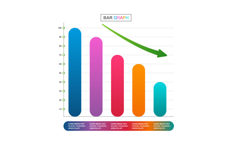Decreasing Financial Data Infographic Elements