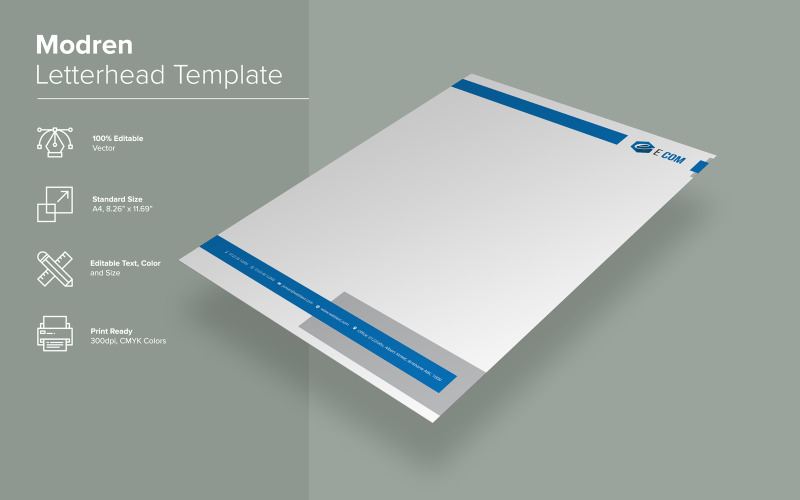 Elegantes Briefkopfdesign - Vorlage für Unternehmensidentität