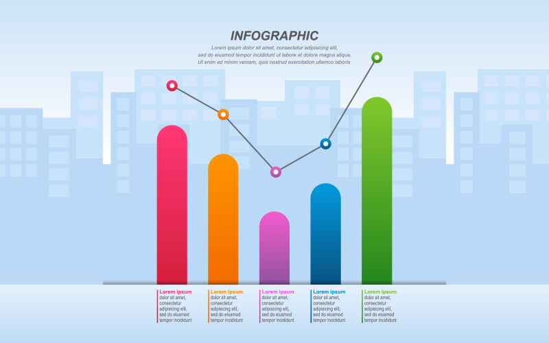 Elementi di infografica barra del grafico economico