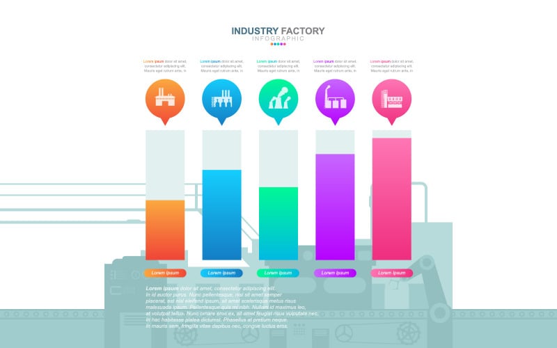 Elementos de infografía analítica de gráfico de barras