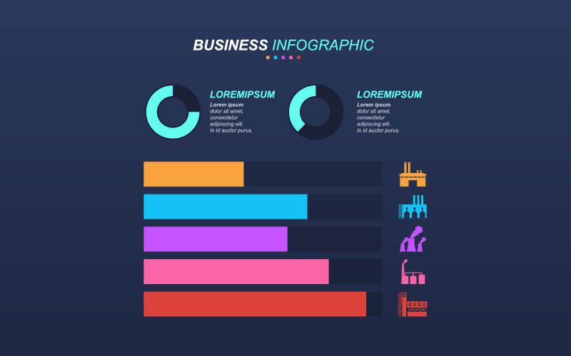Elementos de infográfico financeiro do diagrama de barras