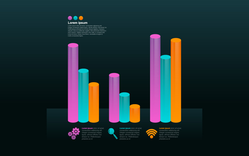 Éléments d'infographie de graphique à barres récupérés