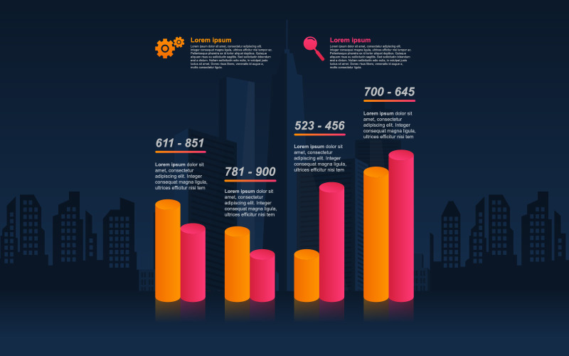 Graf vylepšené statistické údaje Infographic prvky