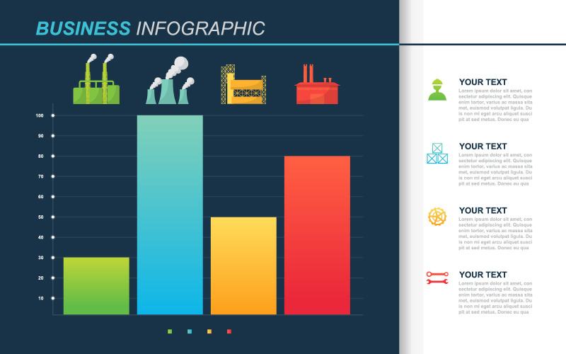 Gyári diagram pénzügyi infographic elemek