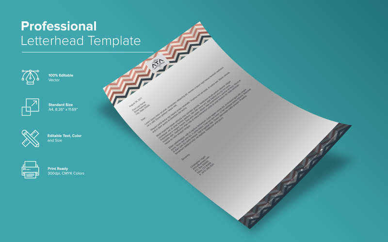 Download Фирменный стиль "Modern Letterhead Design - Corporate Identity Template" / Modern Letterhead Design - Corporate Identity Template - Фирменный стиль на тему графика corporate,letterhead,clean,creative,design,elegant,print,professional,simple,stylish,unique,modern,printing,layout,template,business,vector,logo,illustration,graphic