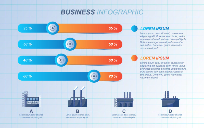 Presentationsdiagram mall Infographic element