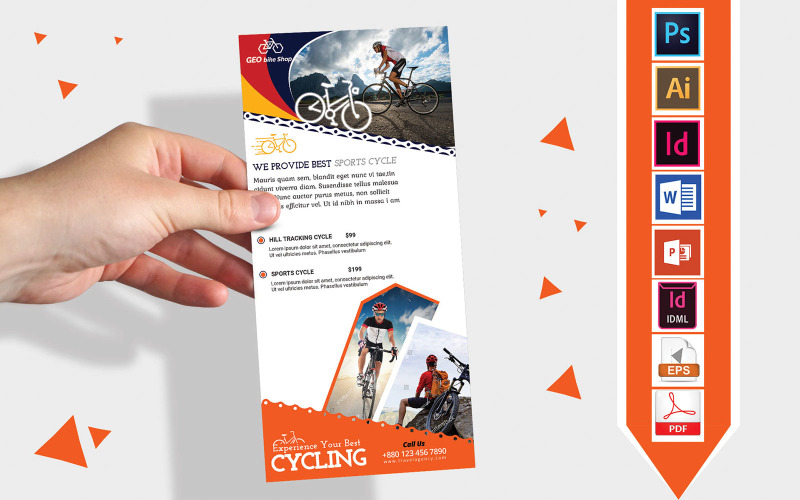 Download Фирменный стиль "Rack Card | Cycle Shop DL Flyer Vol-02 - Corporate Identity Template" / Rack Card | Cycle Shop DL Flyer Vol-02 - Corporate Identity Template - Фирменный стиль на тему графика dl,dl flyer,cycle dl flyer,cycle shop,cycle,sports cycle,auto cycle,bicycle,motor cycle,cycle shop flyer,cycle shop poster,bicycle shop flyer,bicycle shop poster,motor cycle shop flyer,motor 