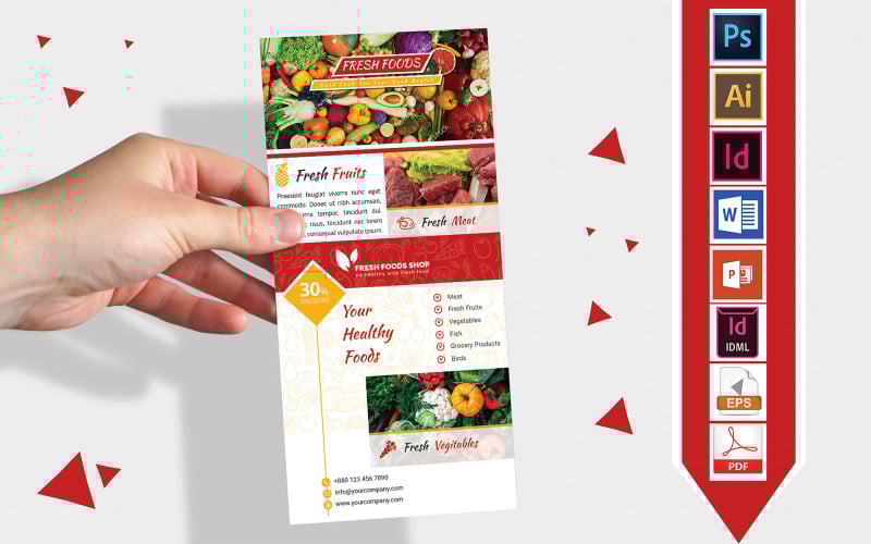 Download Фирменный стиль "Rack Card | Grocery Shop DL Flyer Vol-01 - Corporate Identity Template" / Rack Card | Grocery Shop DL Flyer Vol-01 - Corporate Identity Template - Фирменный стиль на тему графика dl,dl flyer,grocery shop dl flyer,fresh food dl flyer,fresh,fresh food,pure food,fresh food flyer,fresh food poster,pure food flyer,pure food poster,grocery shop,grocery,fresh food shop,pure 