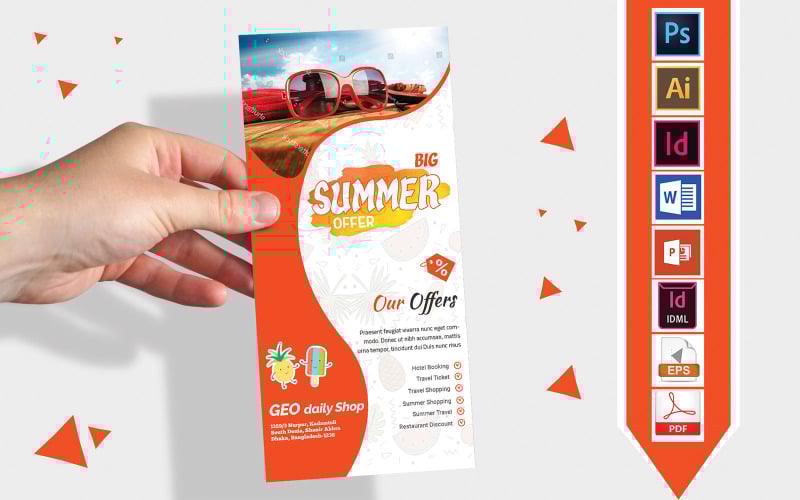 Download Фирменный стиль "Rack Card | Summer Sale DL Flyer Vol-03 - Corporate Identity Template" / Rack Card | Summer Sale DL Flyer Vol-03 - Corporate Identity Template - Фирменный стиль на тему графика dl,dl flyer,summer sale dl flyer,summer poster,summer sale poster,summer discount poster,summer sale offer poster,summer tour offer,summer travel offer,flyer,rack card flyer,rack card,summer,