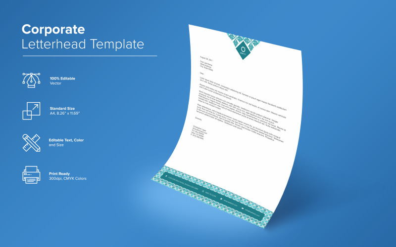 Download Фирменный стиль "Elegant Letterhead Design - Corporate Identity Template" / Elegant Letterhead Design - Corporate Identity Template - Фирменный стиль на тему графика corporate,letterhead,clean,creative,design,elegant,print,professional,simple,stylish,unique,modern,printing,layout,template,business,vector,logo,illustration,graphic