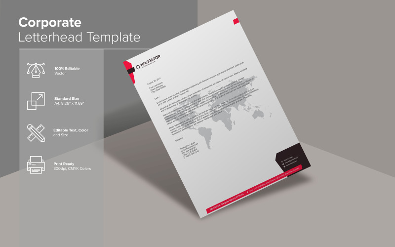 Download Фирменный стиль "Modern Letterhead Design - Corporate Identity Template" / Modern Letterhead Design - Corporate Identity Template - Фирменный стиль на тему графика corporate,letterhead,clean,creative,design,elegant,print,professional,simple,stylish,unique,modern,printing,layout,template,business,vector,logo,illustration,graphic