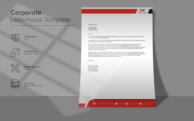 Download Фирменный стиль "Professional Letterhead Design - Corporate Identity Template" / Professional Letterhead Design - Corporate Identity Template - Фирменный стиль на тему графика corporate,letterhead,clean,creative,design,elegant,print,professional,simple,stylish,unique,modern,printing,layout,template,business,vector,logo,illustration,graphic