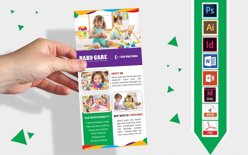 Download Фирменный стиль "Rack Card | Baby Care DL Flyer Vol-02 - Corporate Identity Template" / Rack Card | Baby Care DL Flyer Vol-02 - Corporate Identity Template - Фирменный стиль на тему графика dl,dl flyer,baby care dl flyer,child care dl flyer,baby,child,baby care,child care,flyer,psd,eps,indesign,ms word,ms powerpoint,idml,vector eps,baby flyer,child flyer,poster,baby care flyer