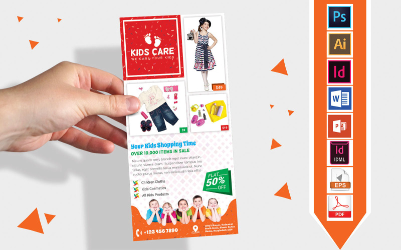 Download Фирменный стиль "Rack Card | Kids Fashion Shop DL Flyer Vol-03 - Corporate Identity Template" / Rack Card | Kids Fashion Shop DL Flyer Vol-03 - Corporate Identity Template - Фирменный стиль на тему графика dl,dl flyer,rack card,kids shop dl flyer,kids,fashion,kids fashion,shop,kids shop,shopping,kids fashion shop,kids flyer,kids shopping flyer,baby shop,baby shop flyer,psd flyer,eps flyer,vecto
