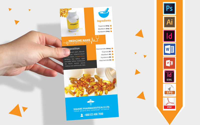 Download Фирменный стиль "Rack Card | Medicine Promotional DL Flyer Vol-01 - Corporate Identity Template" / Rack Card | Medicine Promotional DL Flyer Vol-01 - Corporate Identity Template - Фирменный стиль на тему графика dl,dl flyer,medicine dl flyer,medicine,pharmacy,pharmaceuticals,medicine flyer,flyer,poster,psd flyer,eps flyer,vector flyer,indesign flyer,doc file,doc flyer,ms word,ms word flyer,pdf flyer,