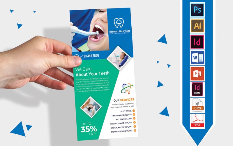 Rackkarte | Dental DL Flyer Vol-03 - Vorlage für Corporate Identity