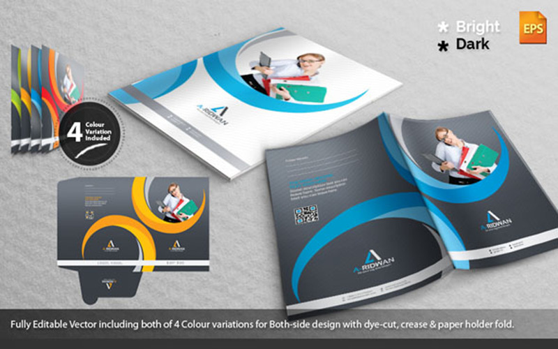 Download Фирменный стиль "A-Ridwan Presentation Folder - Corporate Identity Template" / A-Ridwan Presentation Folder - Corporate Identity Template - Фирменный стиль на тему графика abstract,art,artistic,blue,green,red,orange,colorful,computer,corporate,creative,graphics,id,id kit,identity,internet,modern,official,presentation,folder