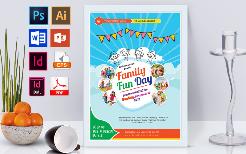 Affiche | Family Fun Day Vol-01 - Modèle d'identité d'entreprise
