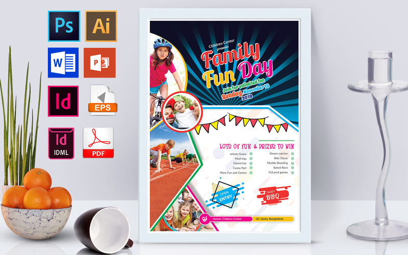 Affiche | Family Fun Day Vol-02 - Modèle d'identité d'entreprise