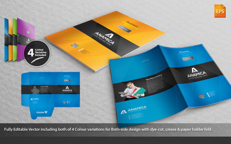 Download Фирменный стиль "Anamica Presentation Folder - Corporate Identity Template" / Anamica Presentation Folder - Corporate Identity Template - Фирменный стиль на тему графика art,artistic,blue,computer,graphics,green,id,id kit,identity,internet,logo,modern,multimedia,official,orange,photo,presentation folder,red,simple,standard
