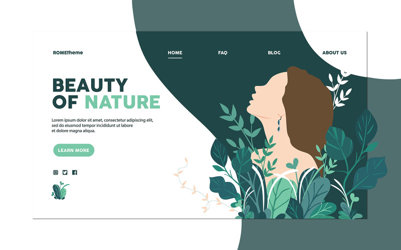 Download Фирменный стиль "Beauty of Nature - Landing Page AS - Corporate Identity Template" / Beauty of Nature - Landing Page AS - Corporate Identity Template - Фирменный стиль на тему графика beauty,face,minimalist,flyer,package,social,media,post,story,poster,brochure,instagram,landingpage,ui,ux,web,header,green,brown,leaves