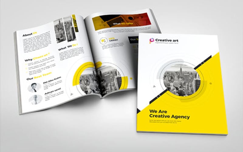 Brochure à deux volets sur l'art créatif - Modèle d'identité d'entreprise
