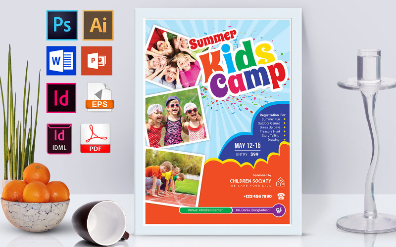 海报| Kids Summer Camp Vol-03-Corporate Identity Template