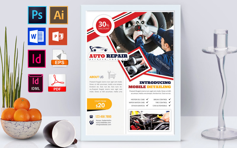 Plakat | Car & Auto Repair Vol-01 - Vorlage für Corporate Identity