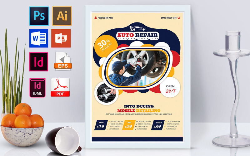 Download Фирменный стиль "Poster | Car &amp; Auto Repair Vol-02 - Corporate Identity Template" / Poster | Car &amp; Auto Repair Vol-02 - Corporate Identity Template - Фирменный стиль на тему графика car,autor,car repair,car repair flyer,car repair poster,auto repaire,auto repair flyer,auto repair poster,automobile,automobile service,automobile service flyer,automobile service poster,car 