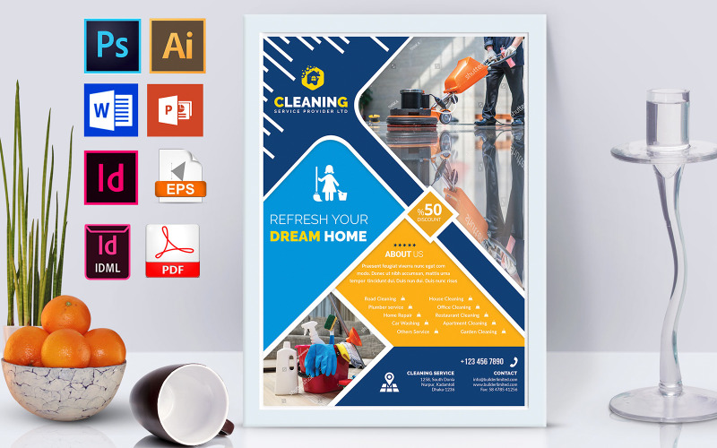 Download Фирменный стиль "Poster | Cleaning Service Vol-03 - Corporate Identity Template" / Poster | Cleaning Service Vol-03 - Corporate Identity Template - Фирменный стиль на тему графика clean,clean home,clean road,clean hospital,cleaning service,cleaning business,cleaning service flyer,cleaning service poster,cleaning business provider,clean design,cleaning design,clean post