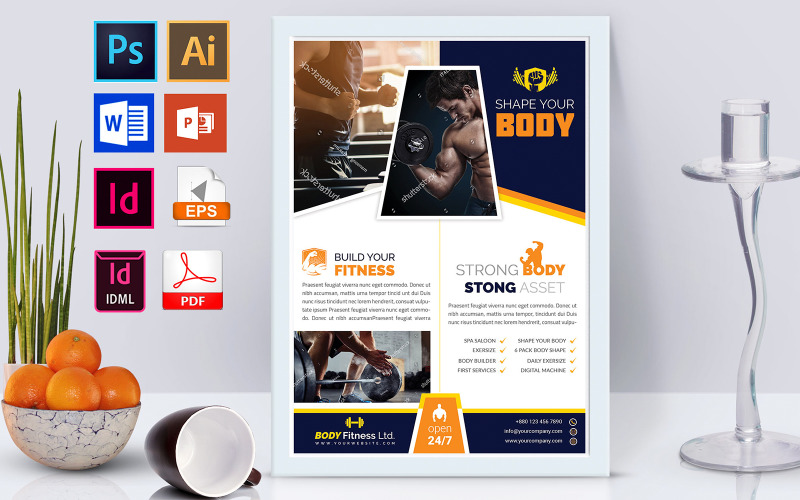 Download Фирменный стиль "Poster | Gym &amp; Fitness Vol-02 - Corporate Identity Template" / Poster | Gym &amp; Fitness Vol-02 - Corporate Identity Template - Фирменный стиль на тему графика gym,fitness,yoga,ladies gym,ladies yoga,body shape,gym flyer,gym poster,fitness flyer,fitness poster,yoga flyer,yoga poster,spa flyer,shape your body flyer,sports,body builder,flyer,psd,eps,i