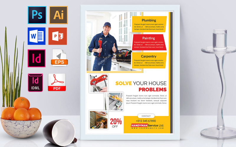 Download Фирменный стиль "Poster | Handy Man &amp; Plumber Service Vol-01 - Corporate Identity Template" / Poster | Handy Man &amp; Plumber Service Vol-01 - Corporate Identity Template - Фирменный стиль на тему графика plumber,handy man,plumbing,plumber service,handy man service,color expert,plumber flyer,plumber poster,plumbing flyer,plumber service flyer,handy man service flyer,handy man flyer,hany man po