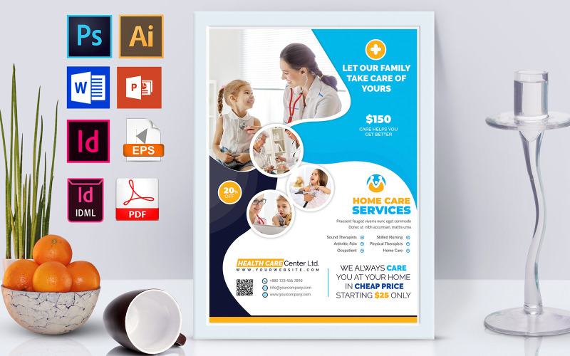 Download Фирменный стиль "Poster | Home Doctor Care Vol-03 - Corporate Identity Template" / Poster | Home Doctor Care Vol-03 - Corporate Identity Template - Фирменный стиль на тему графика home,home care,home doctor,home dental doctor,home care service,home doctor service,old service,home care flyer,home care poster,home care service poster,old care,child care,mother care,baby 