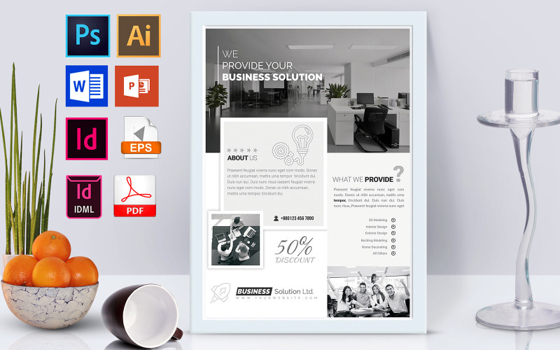 Download Фирменный стиль "Poster | Minimal Business Vol-01 - Corporate Identity Template" / Poster | Minimal Business Vol-01 - Corporate Identity Template - Фирменный стиль на тему графика minimal design,minimal flyer,minimal poster,minimal business flyer,minimal business poster,black and white design,corporate minimal design,corporate minimal flyer,dl flyer,rack card flyer,rac