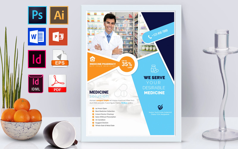 Download Фирменный стиль "Poster | Pharmacy Shop Vol-02 - Corporate Identity Template" / Poster | Pharmacy Shop Vol-02 - Corporate Identity Template - Фирменный стиль на тему графика pharmacy,medicine sale,pharmacy flyer,pharmacy poster,poster,medicine sale poster,pharmacy store flyer,pharmacy store poster,pharmacy stall,medicine stall,dl flyer,rack card flyer,rack card