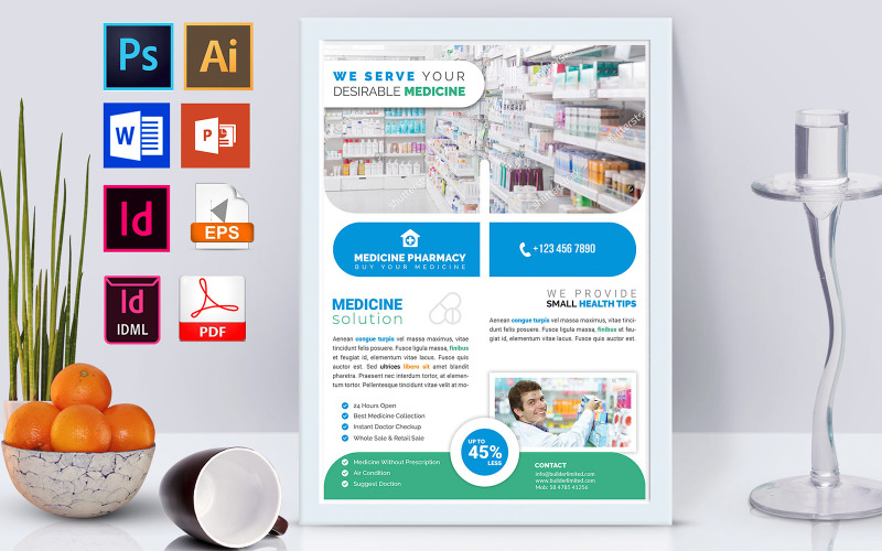 Download Фирменный стиль "Poster | Pharmacy Shop Vol-03 - Corporate Identity Template" / Poster | Pharmacy Shop Vol-03 - Corporate Identity Template - Фирменный стиль на тему графика pharmacy,medicine sale,pharmacy flyer,pharmacy poster,poster,medicine sale poster,pharmacy store flyer,pharmacy store poster,pharmacy stall,medicine stall,dl flyer,rack card flyer,rack card