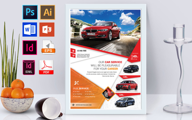Affiche | Rent A Car Vol-07 - Modèle d'identité d'entreprise