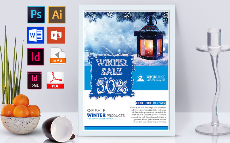 Affiche | Vente d'hiver Vol-03 - Modèle d'identité d'entreprise