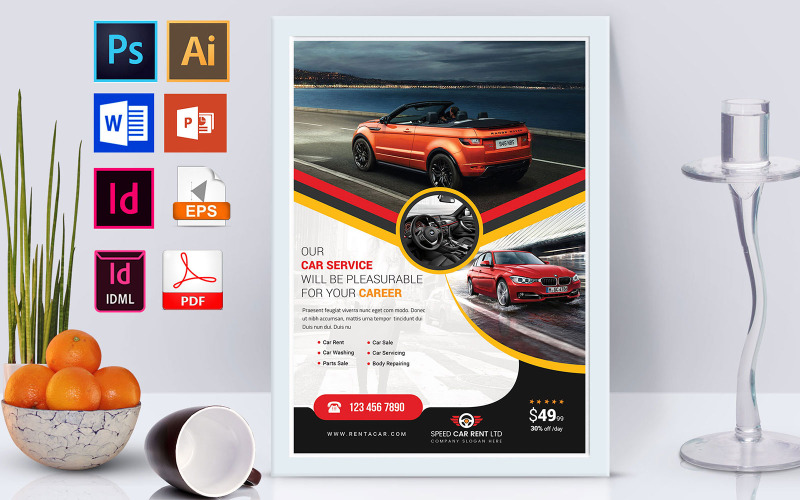 Cartel | Rent A Car Vol-10 - Plantilla de identidad corporativa