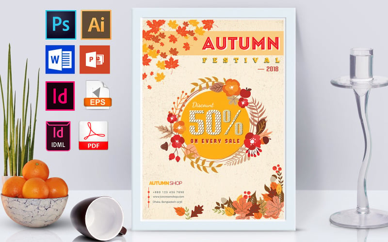 Plakat | Autumn Fall Sale Vol-01 - Vorlage für Unternehmensidentität