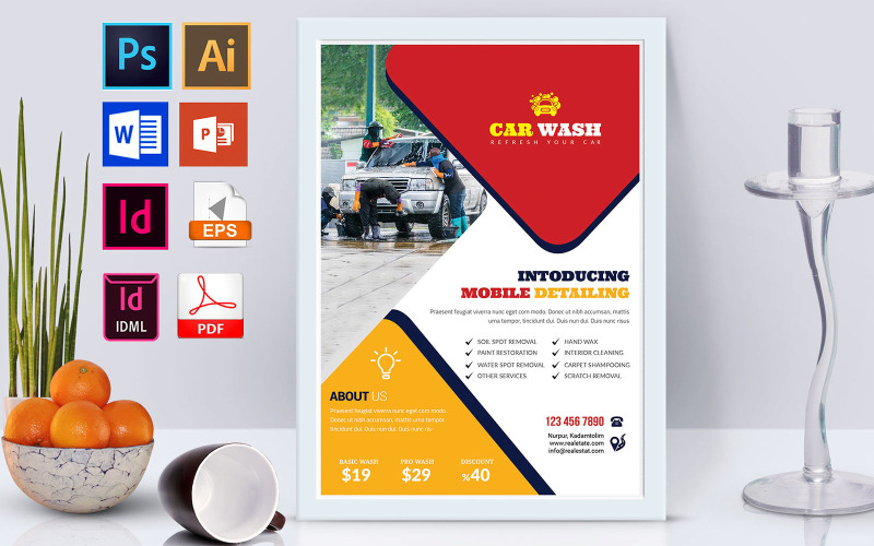 Plakát | Car Wash Vol-10 - šablona Corporate Identity