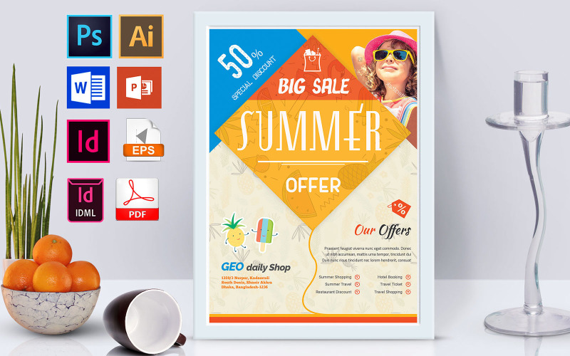 Плакат | Summer Sale Vol-02 - Шаблон фирменного стиля