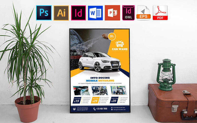 Poster | Car Wash Vol-05 - Huisstijlsjabloon